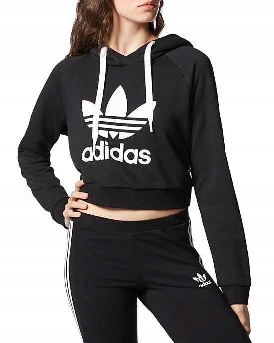 bluza z kapturem damska adidas trefoil crop bluza z kapturem damska adidas trefoil crop