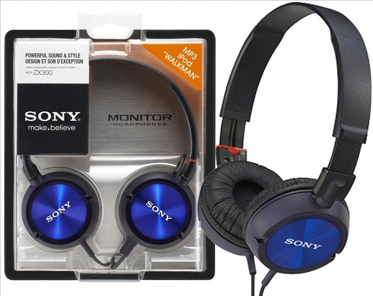 SŁUCHAWKI NAUSZNE SONY MDR-ZX300 NIEBIESKI