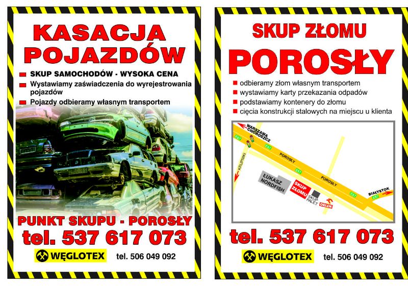 Skup złomu Białystok, Porosły, Choroszcz,