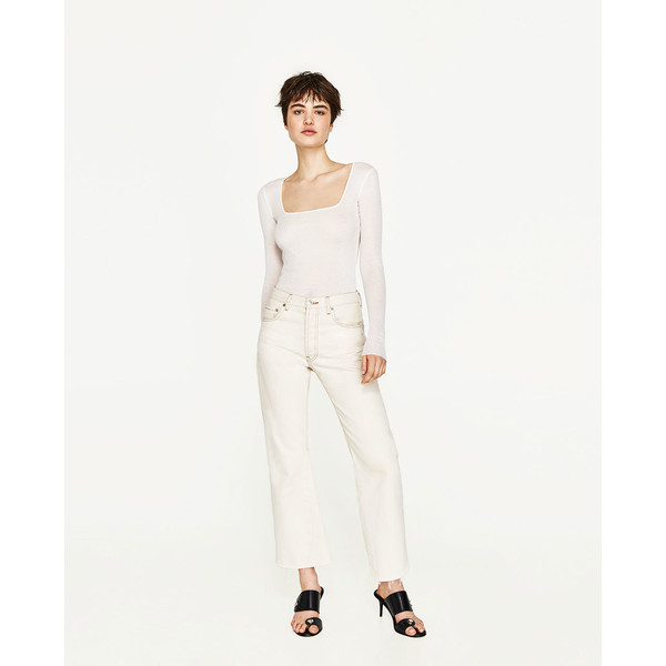 ZARA 40 L KOSZULKA Z KWADRATOWYM DEKOLTEM A4209