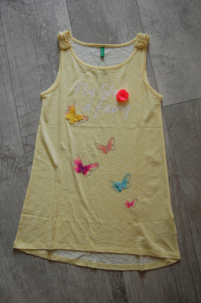 Żółta bluzeczka z motylkiem dla dziewczynki 110