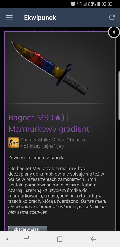 M9 Bayonet Marble Fade/ Marmurkowy Gradient FN