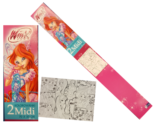 PLAKAT KOLOROWANKA 2 ARKUSZE TUBA MIDI WINX CLUB