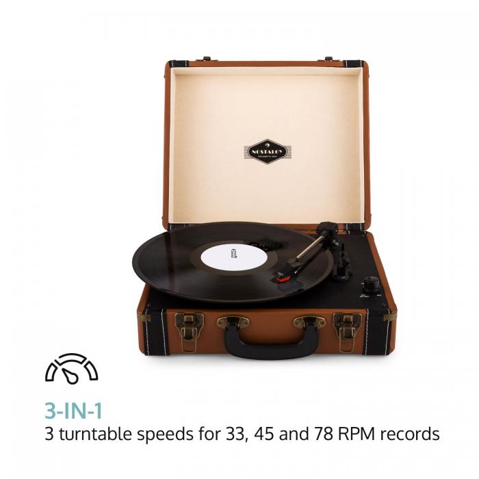 Auna Jerry Lee Gramofon w stylu retro LP USB 