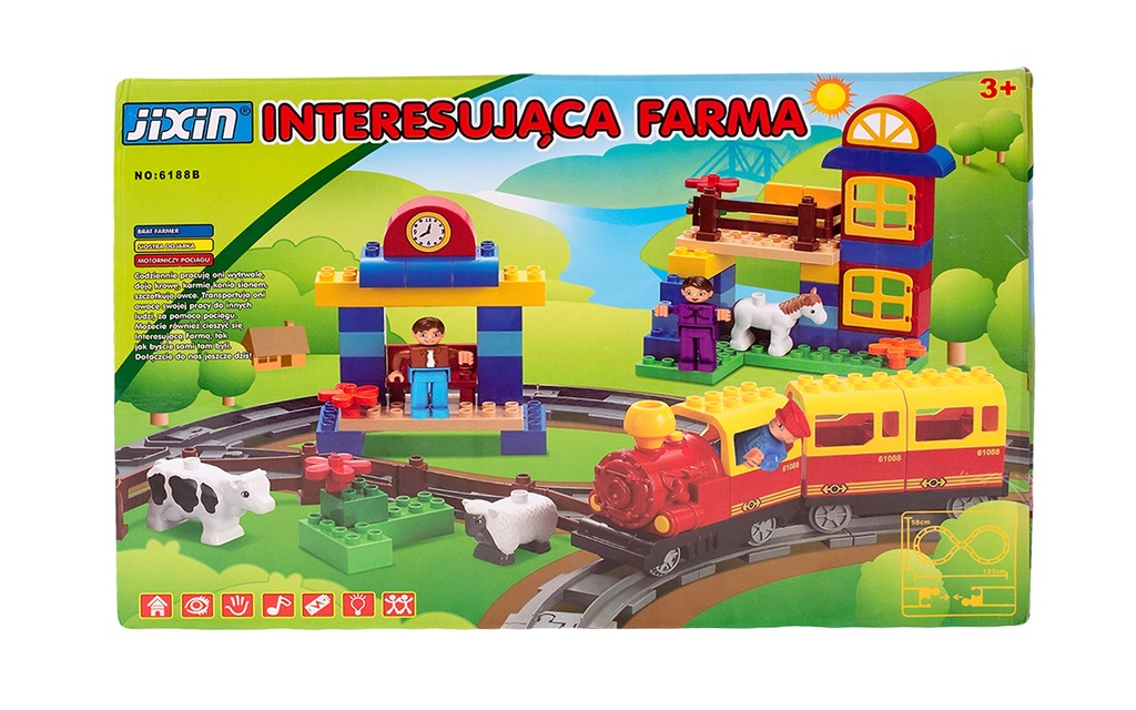 Interesująca Farma Klocki Jixin Kolejka      6188B