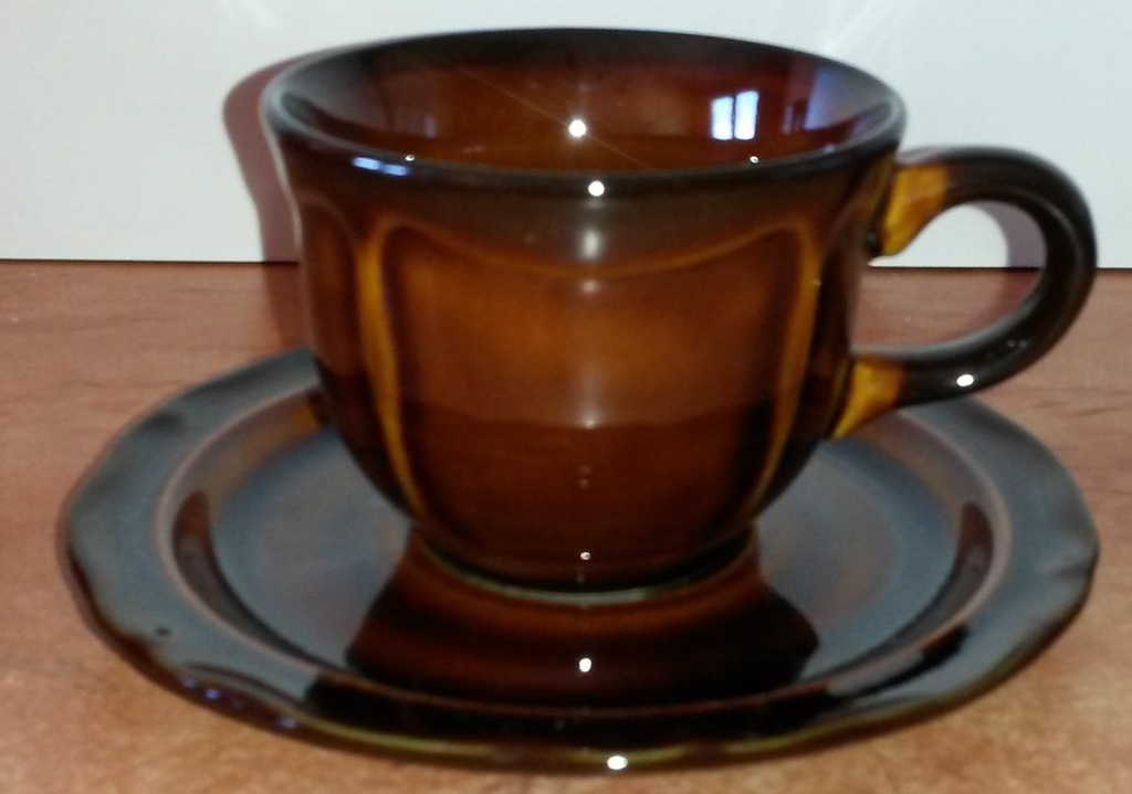 filiżanka z podstawką 0,11 porcelana PRL