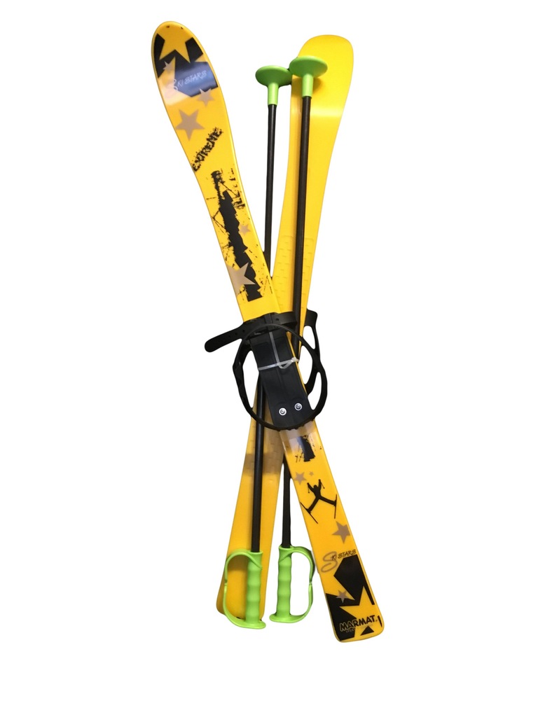 Narty Dla Dzieci 4 Lata NARTY DLA DZIECI Z KIJKAMI RÓŻNE KOLORY 90CM Żółte - 7106819191