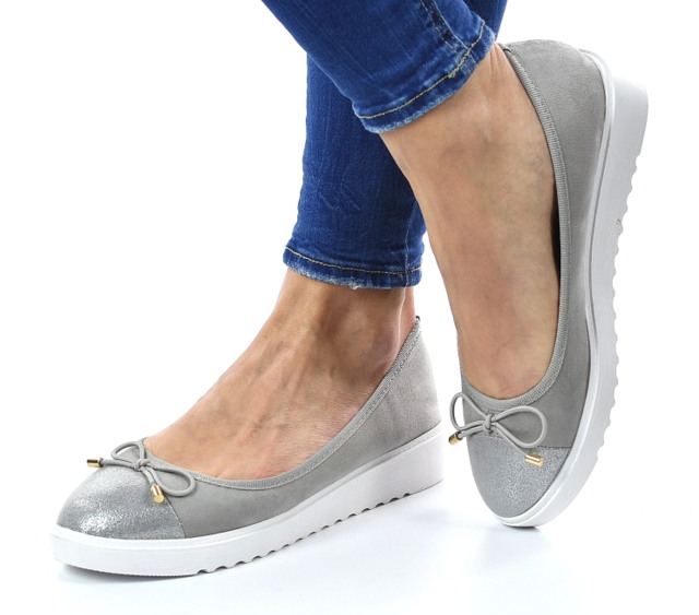 BALERINY slip on GRUBA PODESZWA 586 szare41 MARGOT