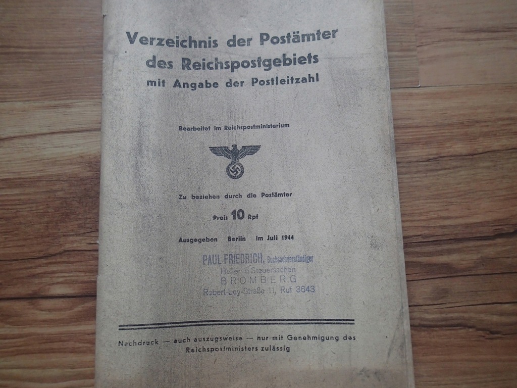 Katalog numerów pocztowych obszaru III Rzeszy 1944