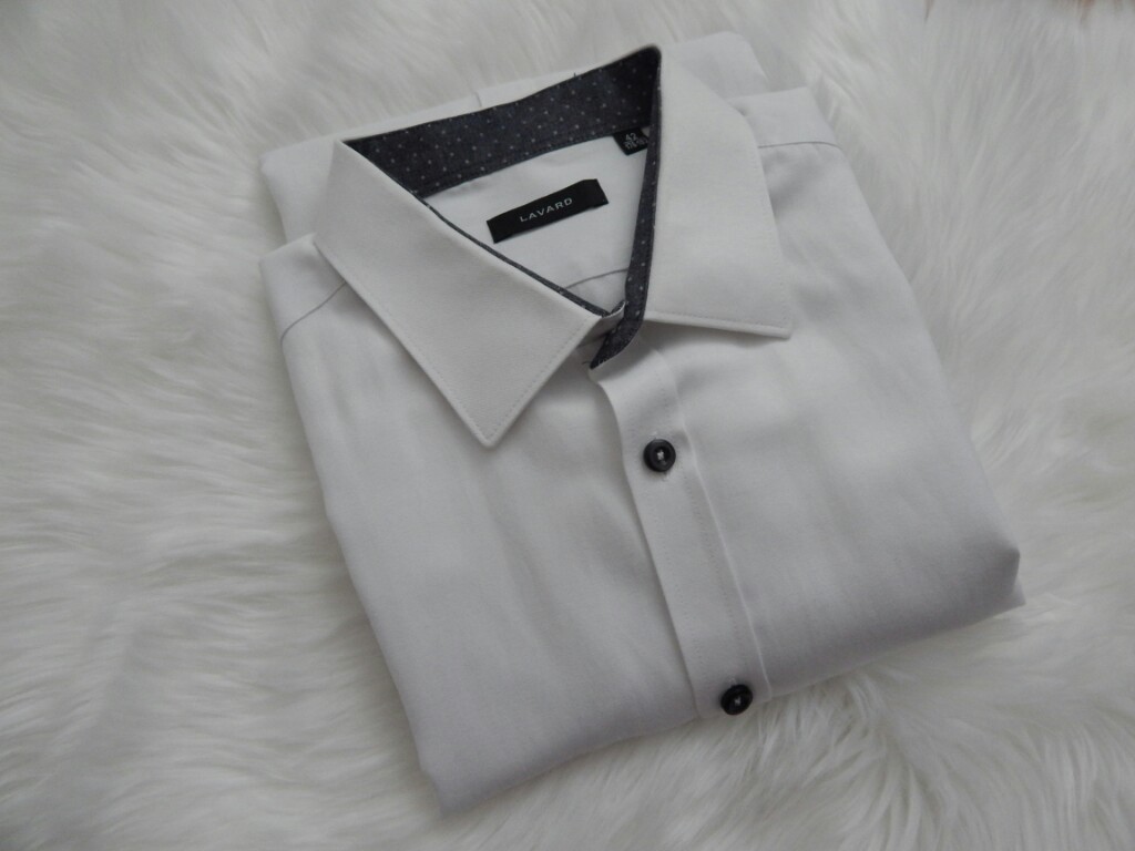 Biała elegancka koszula męska 42 XL LAVARD długa