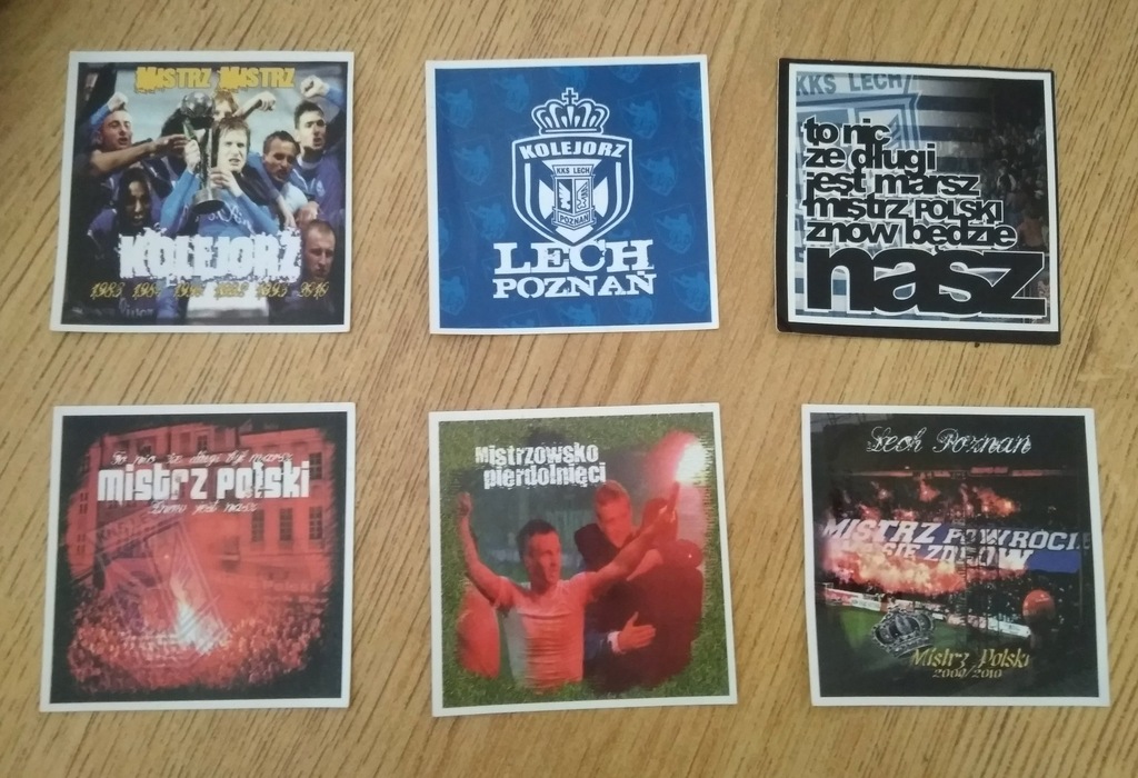 Vlepki Lech Poznań Mistrz Polski 6 sztuk 7x7cm