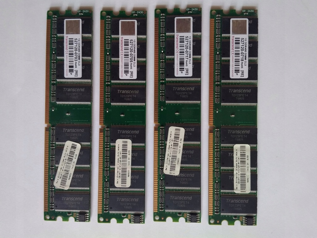 Pamięć RAM Transcend 4x1gb DDR400 PC3200 DIMM CL3