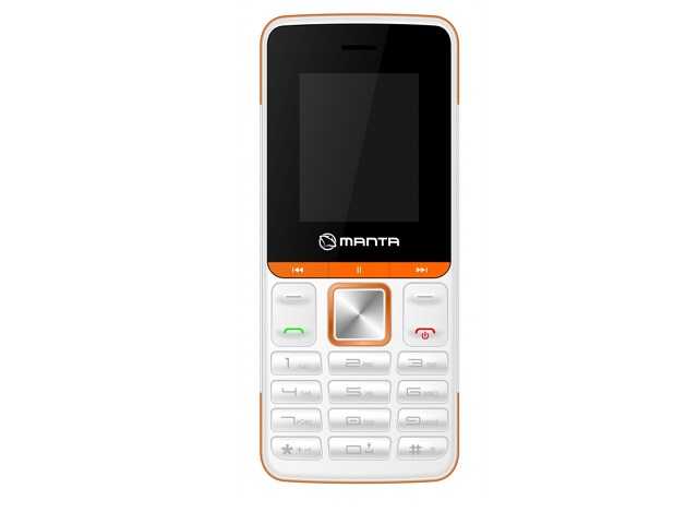 Biało-pomarańczowy Telefon MANTA TEL1712