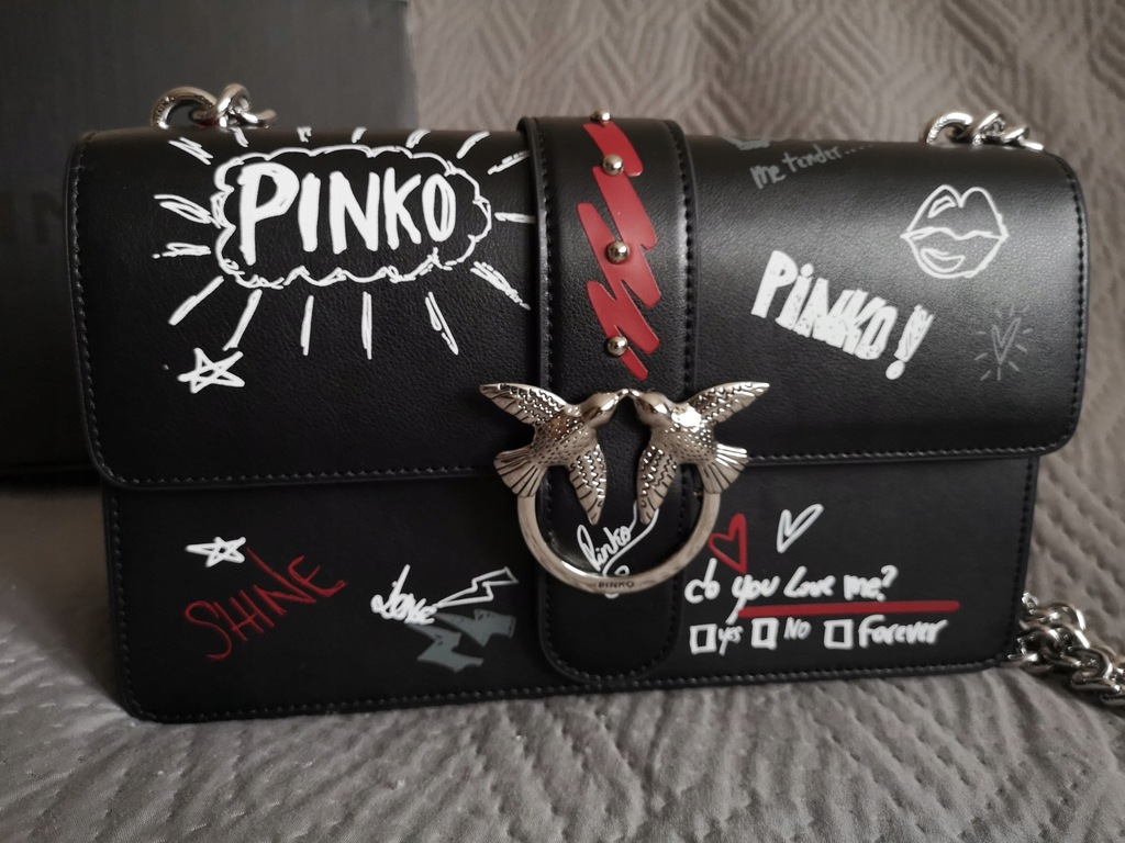Pinko Love Graffiti skórzana torebka prawie nowa! 7736370129
