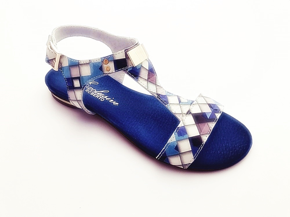 Sandały Exclusive ROBERTO 353 3D Niebieskie_39