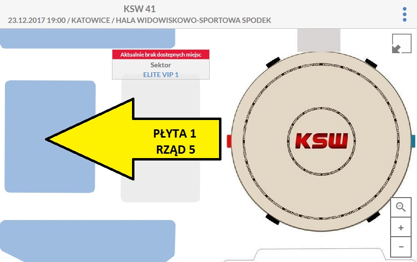 BILET-Y GALA KSW 41 HALA SPODEK - KATOWICE - PŁYTA