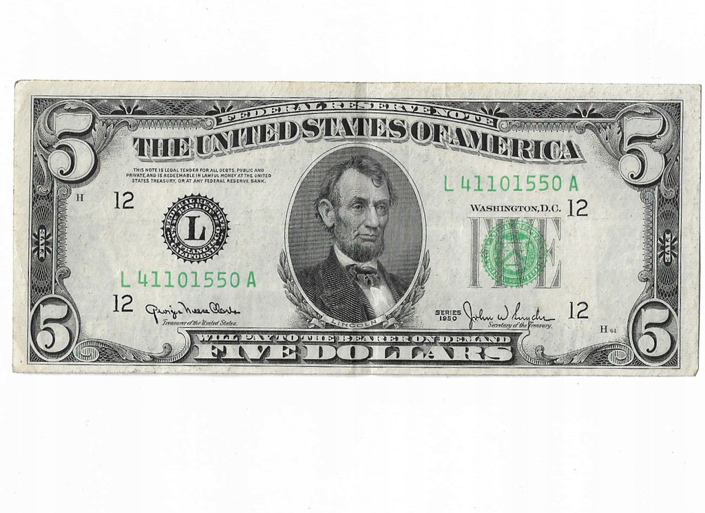 5 USD Federal Reserve Note 1950