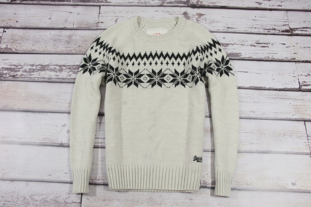 SUPERDRY VINTAGE NORDIC KNIT SWETER M SKI L 7686969808 oficjalne archiwum Allegro