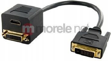 Kabel 4World DVI - DVI - HDMI 0.2m Czarny (8728)