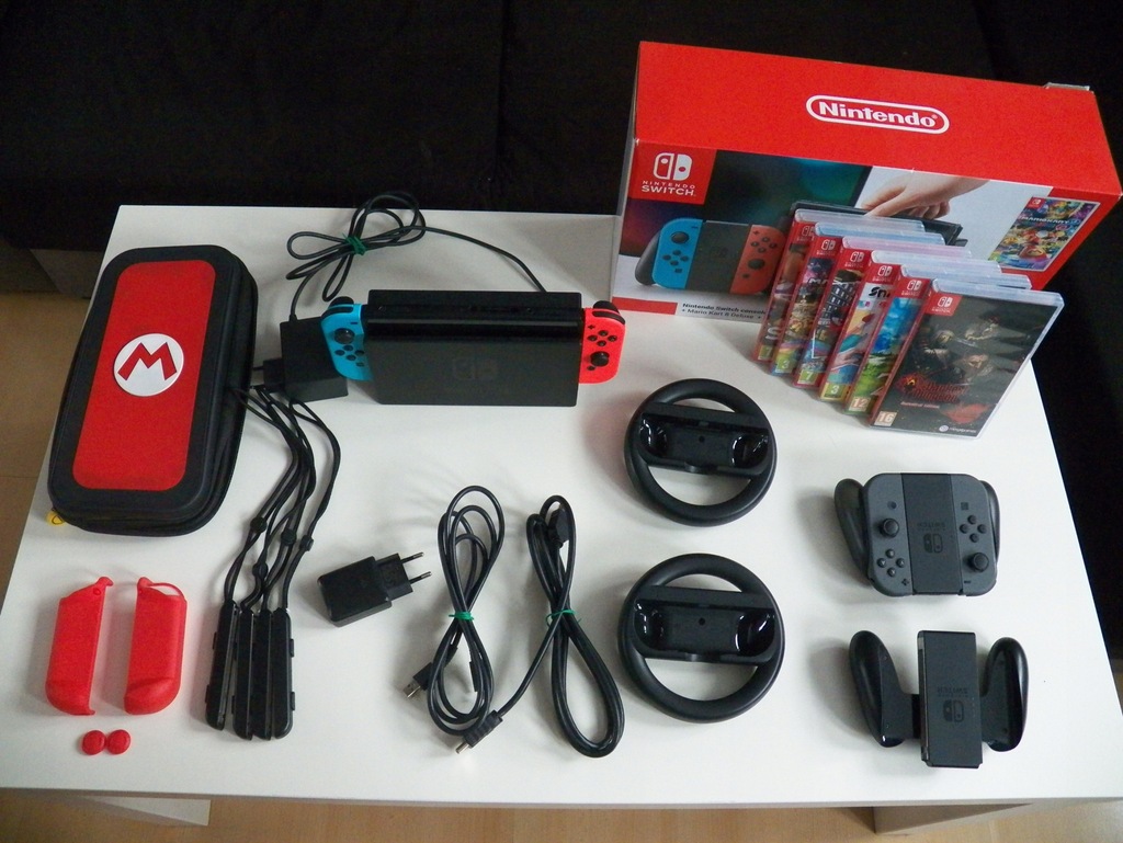 MEGA ZESTAW NINTENDO SWITCH + AKCESORIA + GRY