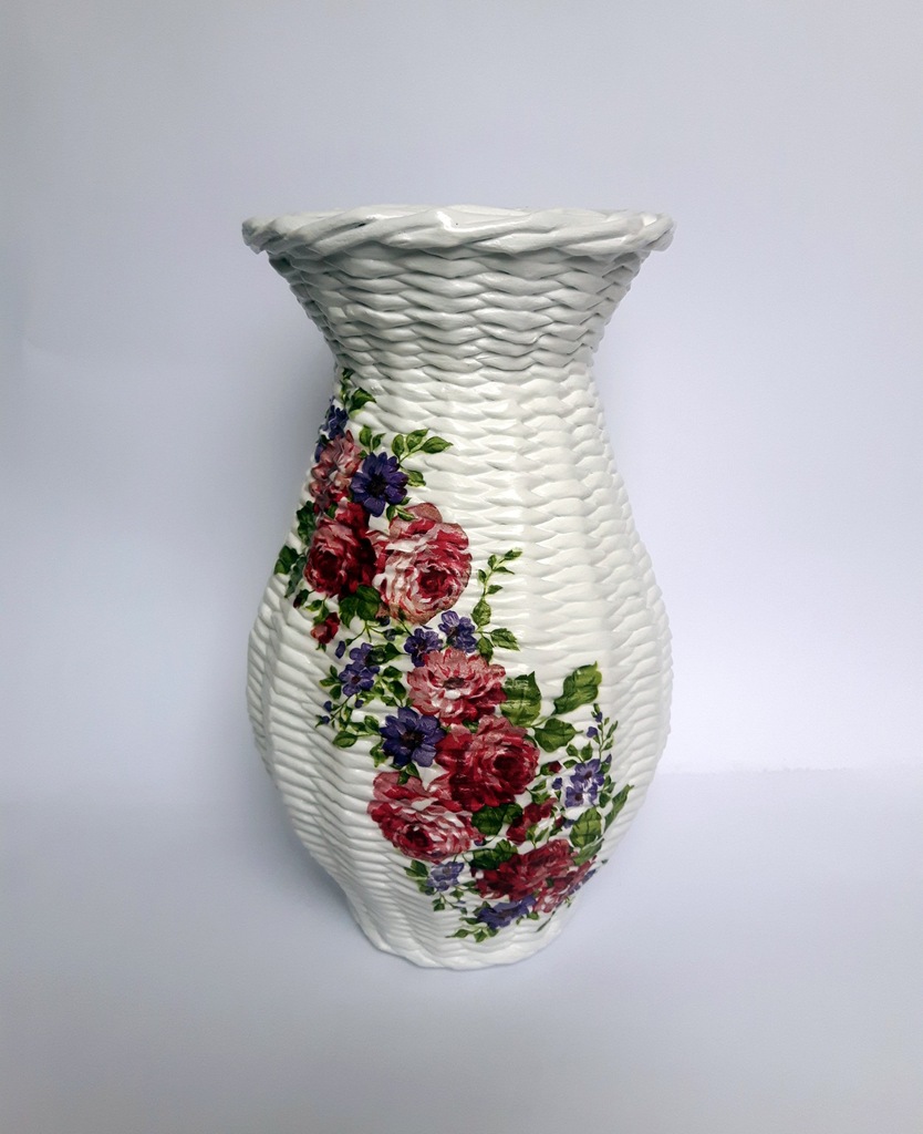 Wazon z wikliny papierowej ( kwiaty, handmade )