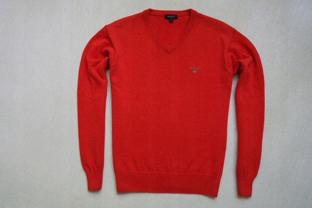 GANT sweter sweterek czerwony logowany markowy___S