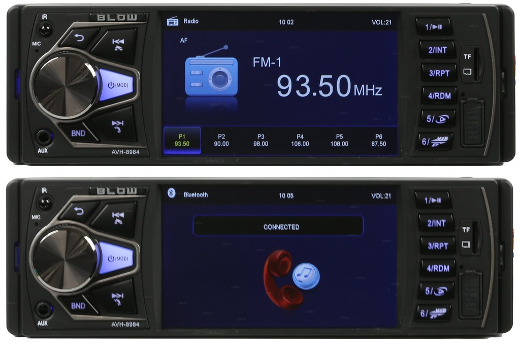 RADIO MP5 1DIN BT USB LCD PILOT RDS SD + KAMERA - 7197354990