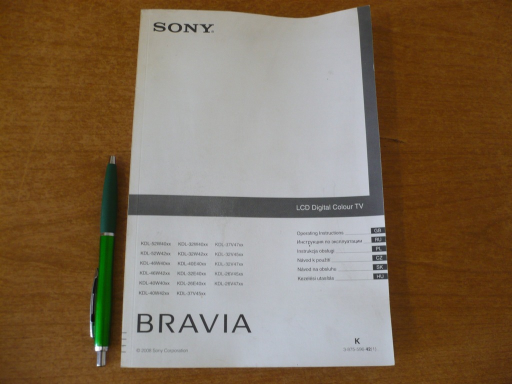 INSTRUKCJA OBSŁUGI TELEWIZOR SONY BRAVIA