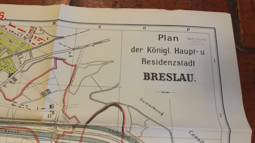 Plan Mapa Wrocław 87x110cm Breslau Oryginał 1916