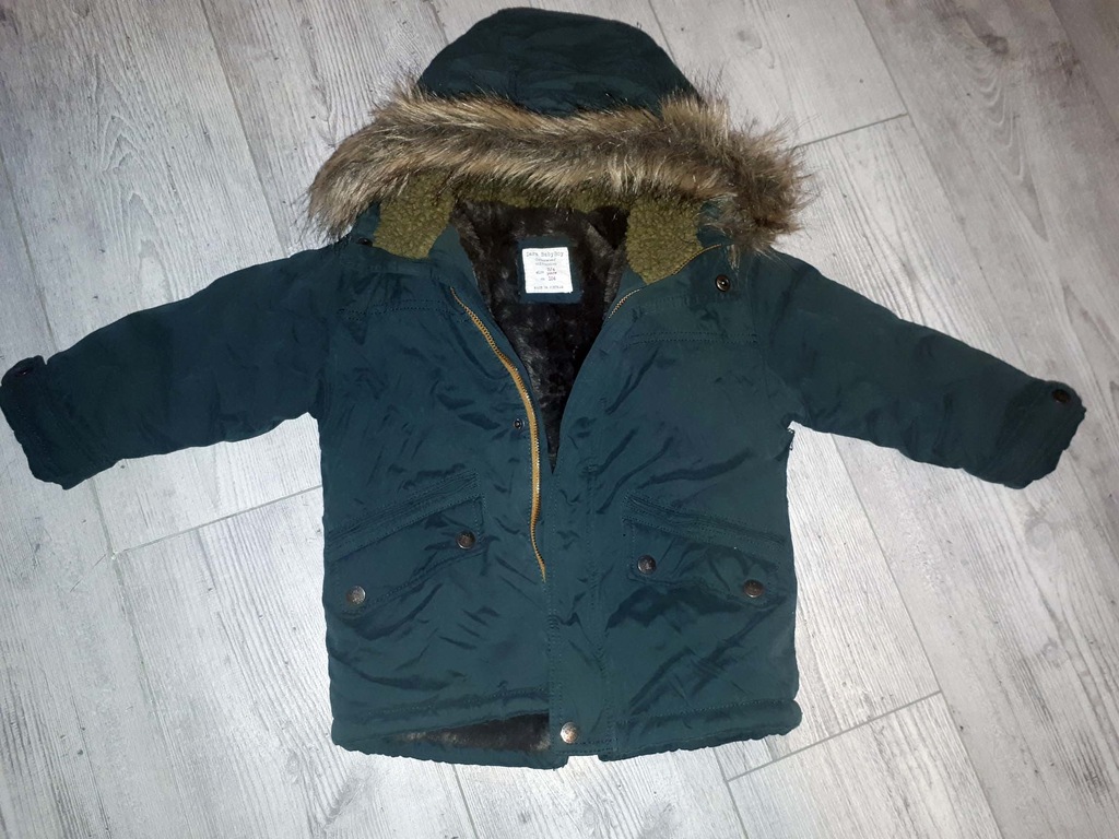 Kurtka ZARA 104 98 butelkowy zieleń jak nowa