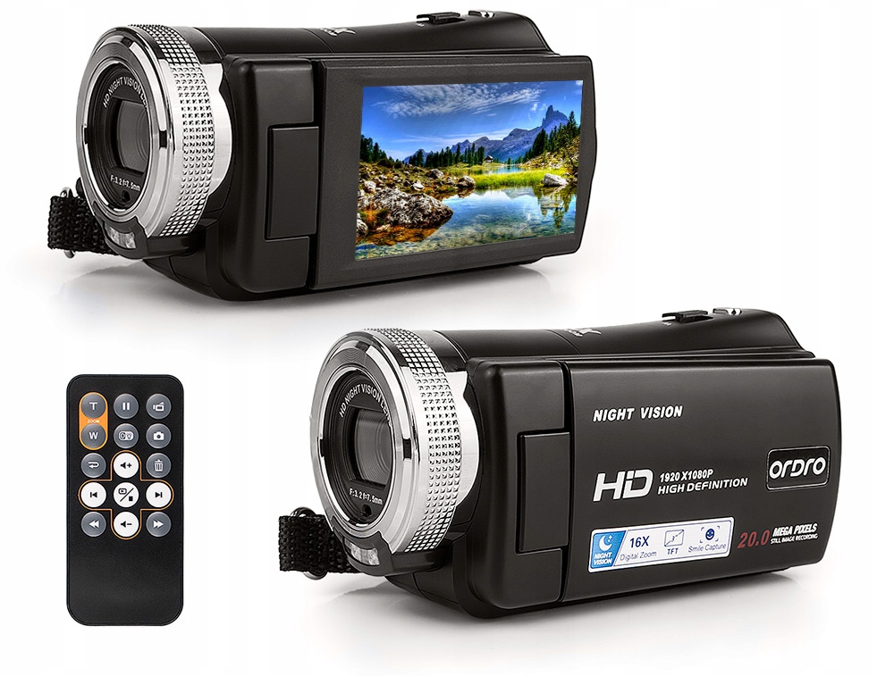 KAMERA CYFROWA ORDRO HDV-V12 + PILOT FULL HD 20MP