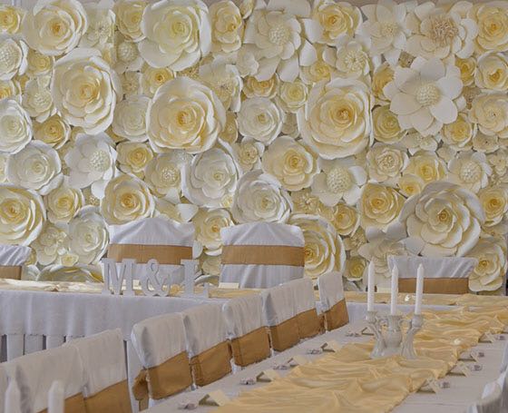 Kwiaty papierowe na dekorację ślubną