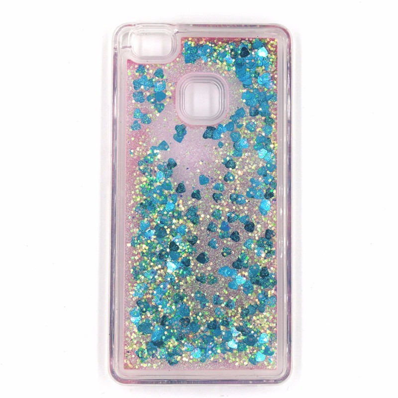 Etui Liquid Płynny Brokat Serca Huawei P9 Lite