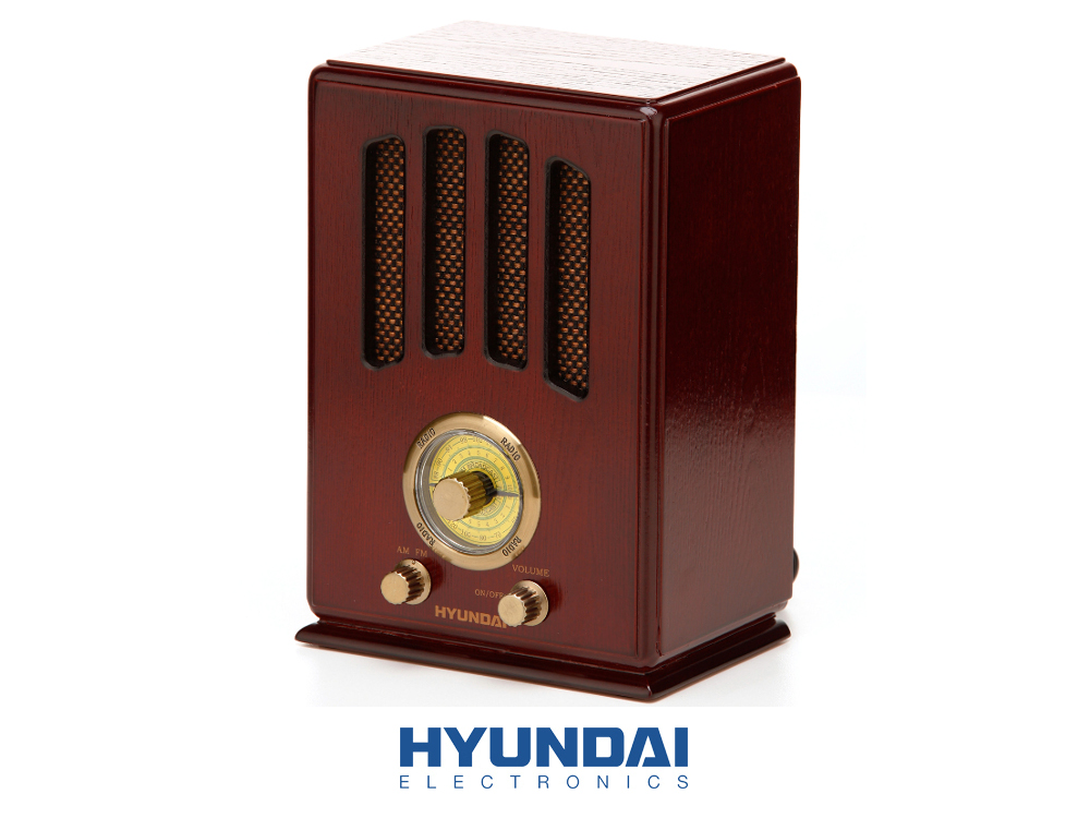 Radio RETRO Hyundai RA104 brązowe Drewno AM FM