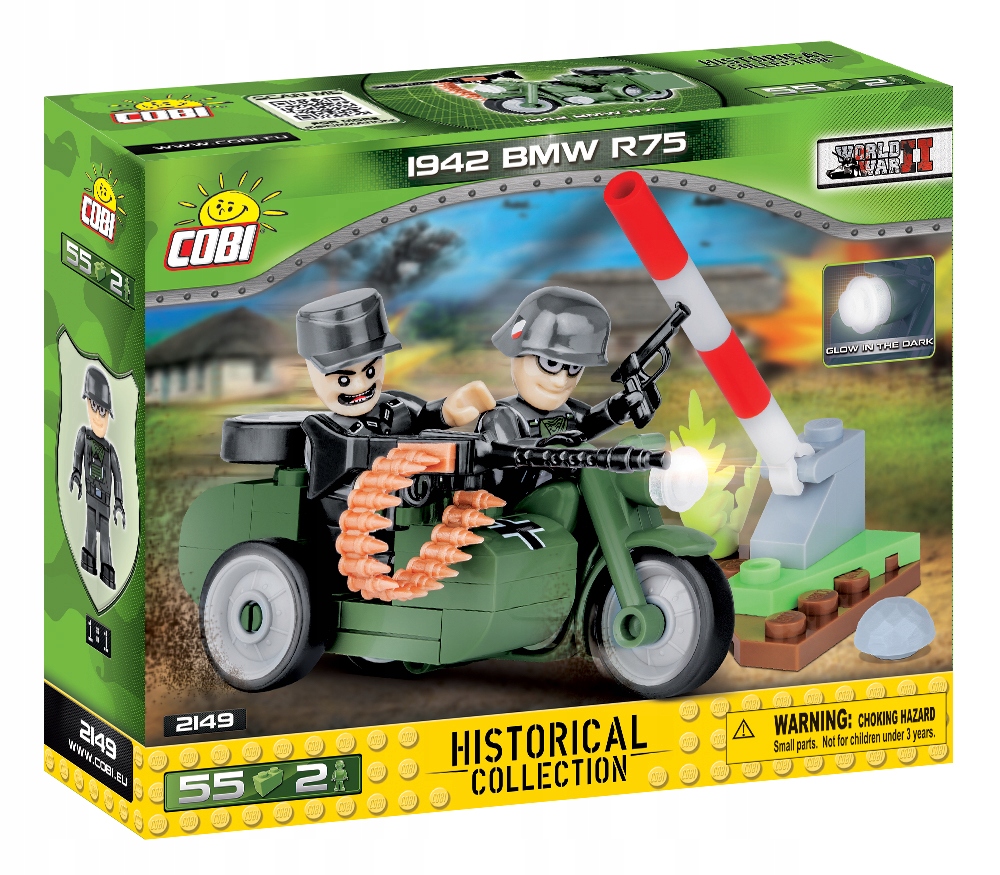 COBI 2149 Motocykl BMW R75 z wózkiem bocznym 1942