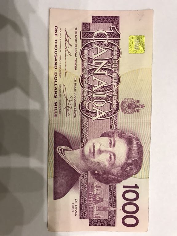 1000 dolarów kanadyjskich 1000 Canada 1988