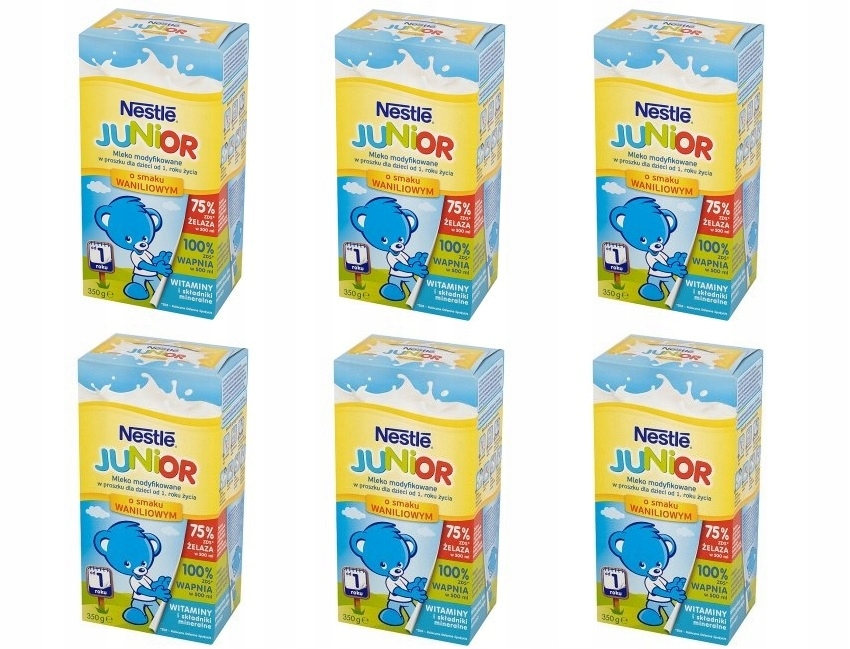 6x Mleko Nestle Junior waniliowe 350g