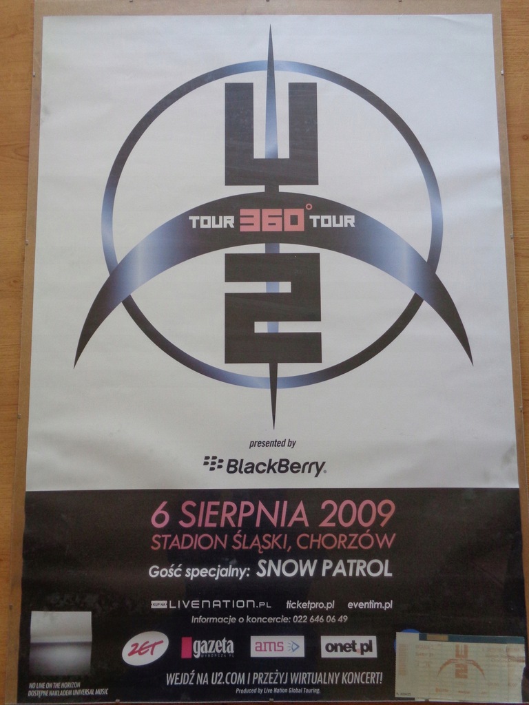 plakat koncertowy U2 Chorzów 2009
