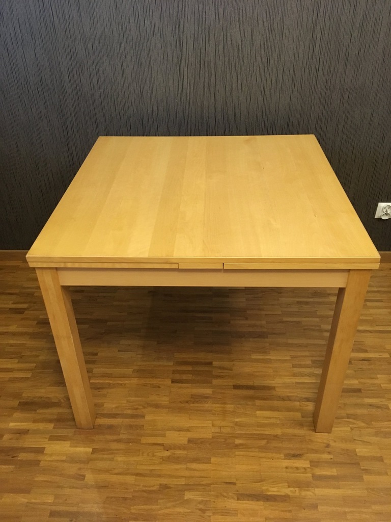 IKEA　HJORSTA IKEA BJURSTA stół rozkładany 90x90x74 BRĄZOWY - 7169078371