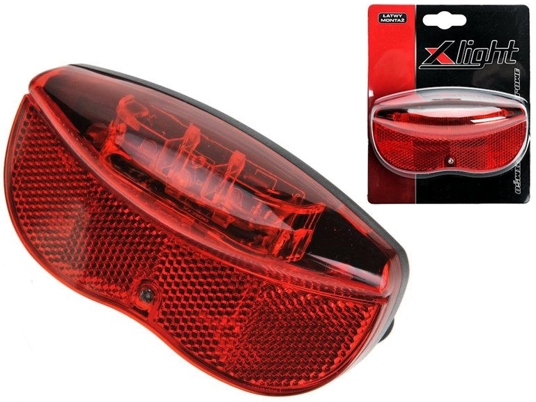 LAMPKA ROWEROWA NA BAGAŻNIK DYNAMO XC-986 tył 2LED
