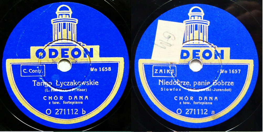 STARA PŁYTA GRAMOFONOWA - CHÓR DANA - ODEON 217112