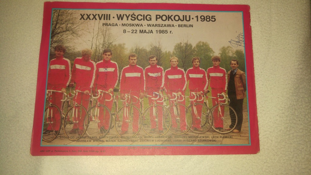 Kolarstwo Plakat Wyścig Pokoju 1985.