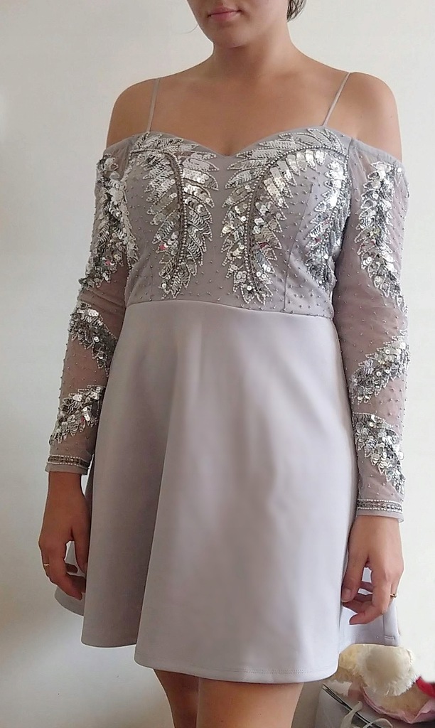 ASOS Sukienka Mini rozkloszowana cekiny 42 XL