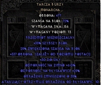 Diablo 2 ladder eu softcore Tarcza Burzy