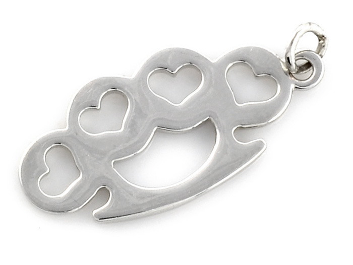 ZAWIESZKA KASTET HEART CUT STAL 316L WISIOREK PUNK