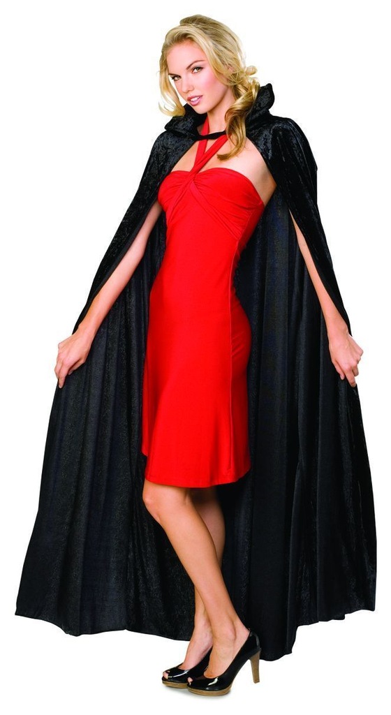Czarna peleryna z kołnierzem Wampir Halloween