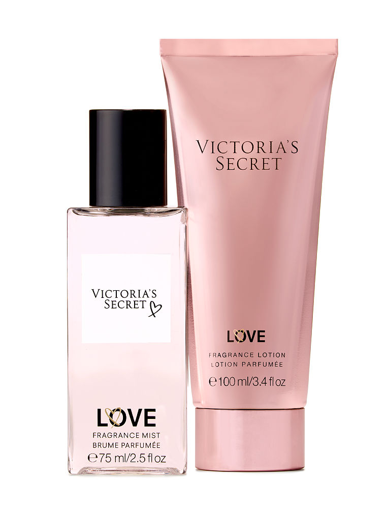 Victoria secret fragrance lotion. Victoria Secret мист Love. Victoria Secret набор Love.