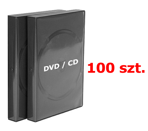 PUDEŁKA na CD / DVD - 1 płyta / CZARNE / 100 szt.