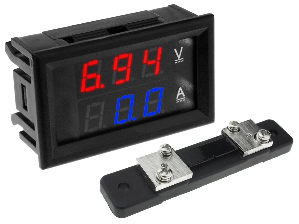 WOLTOMIERZ 0-100V AMPEROMIERZ 50A MODUŁ PANELOWY