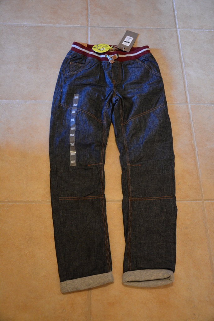 ocieplane spodnie jeansy SMYK NOWE metka 158